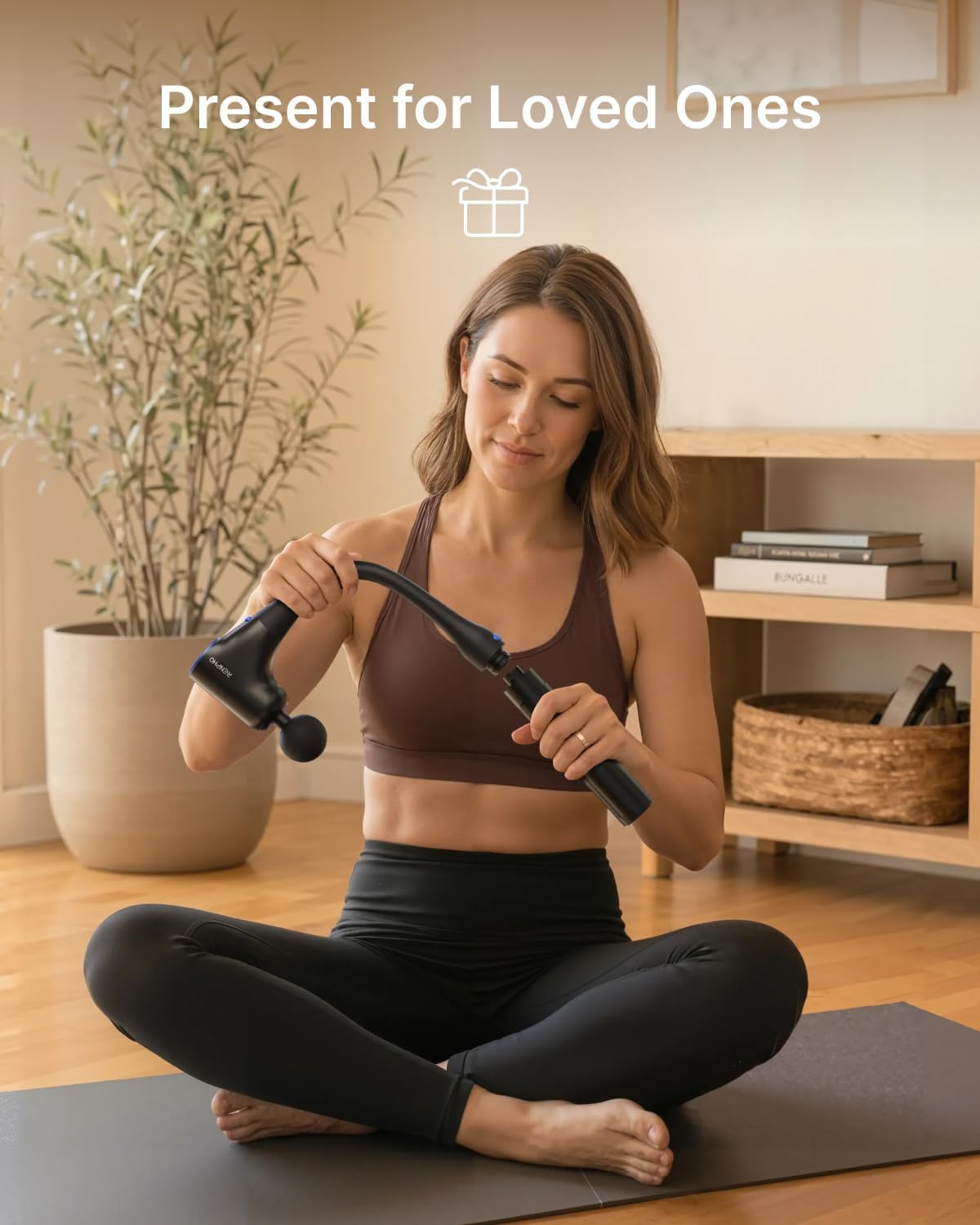 Reach Curve Massage Gun with Extension Handle, 4-in-1 Massager