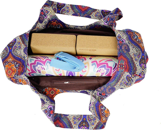 Yoga Mat Bag Large Yoga Mat Tote Sling Carrier with Pockets Fits Mats with Multi-Functional Storage Pockets Light and Durable