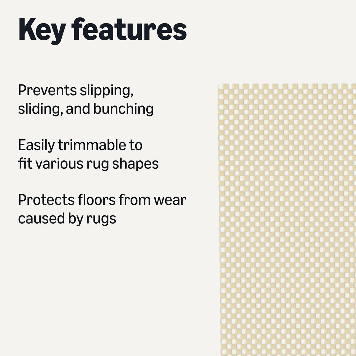 Non-Slip Rug Pad, Keep Area Rugs Safe in Place, Slip and Skid Resistant Pads for Tile and Hardwood Floors, Protect Floors from Wear and Tear, Trimmable, 4x6