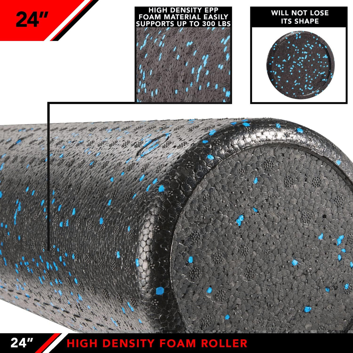 High Density Foam Roller – EPP Deep Tissue Massage Roller for Muscle Recovery, Myofascial Release & Stretching