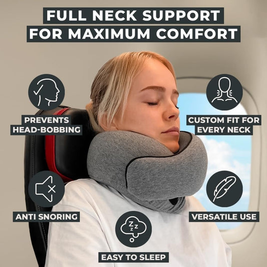 ® Neck Travel Pillow Memory Foam Neck Pillow, Gray
