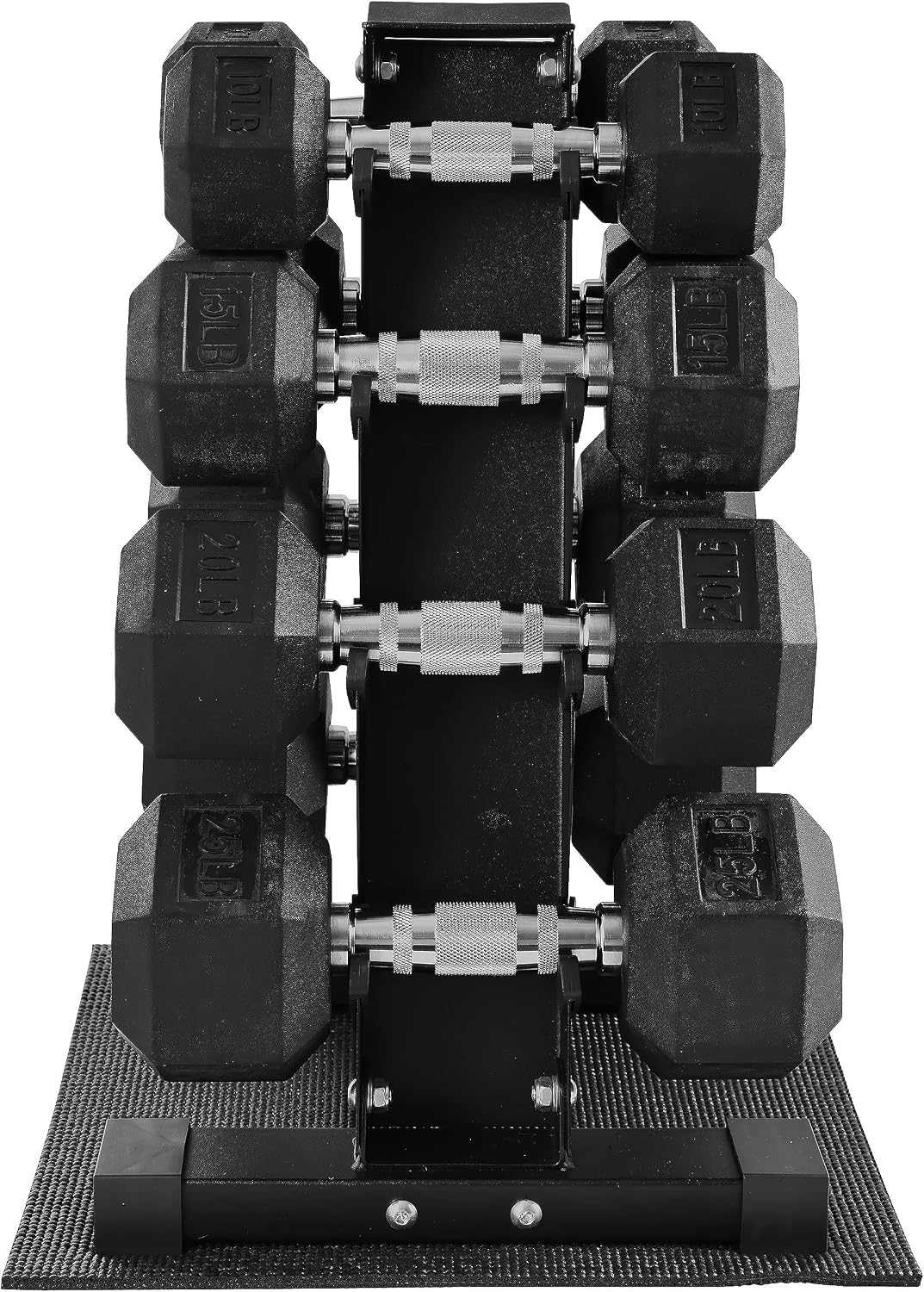 Rubber Coated Hex Dumbbell Set with Storage Rack, 100/150/200/550 LB Hand Weight Set with Anti-Slip Grip for Home Gym