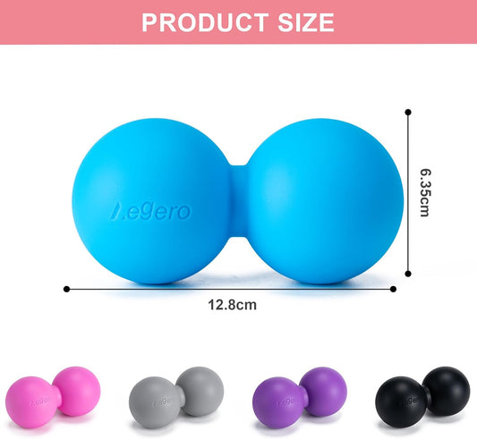 Peanut Massage Ball-Double Lacrosse Massage Ball, Mobility Ball for Myofascial Release,Yoga Therapy,Trigger Point Therapy,Muscle Knots and Acupoint Massage (Blue Firm Ball)