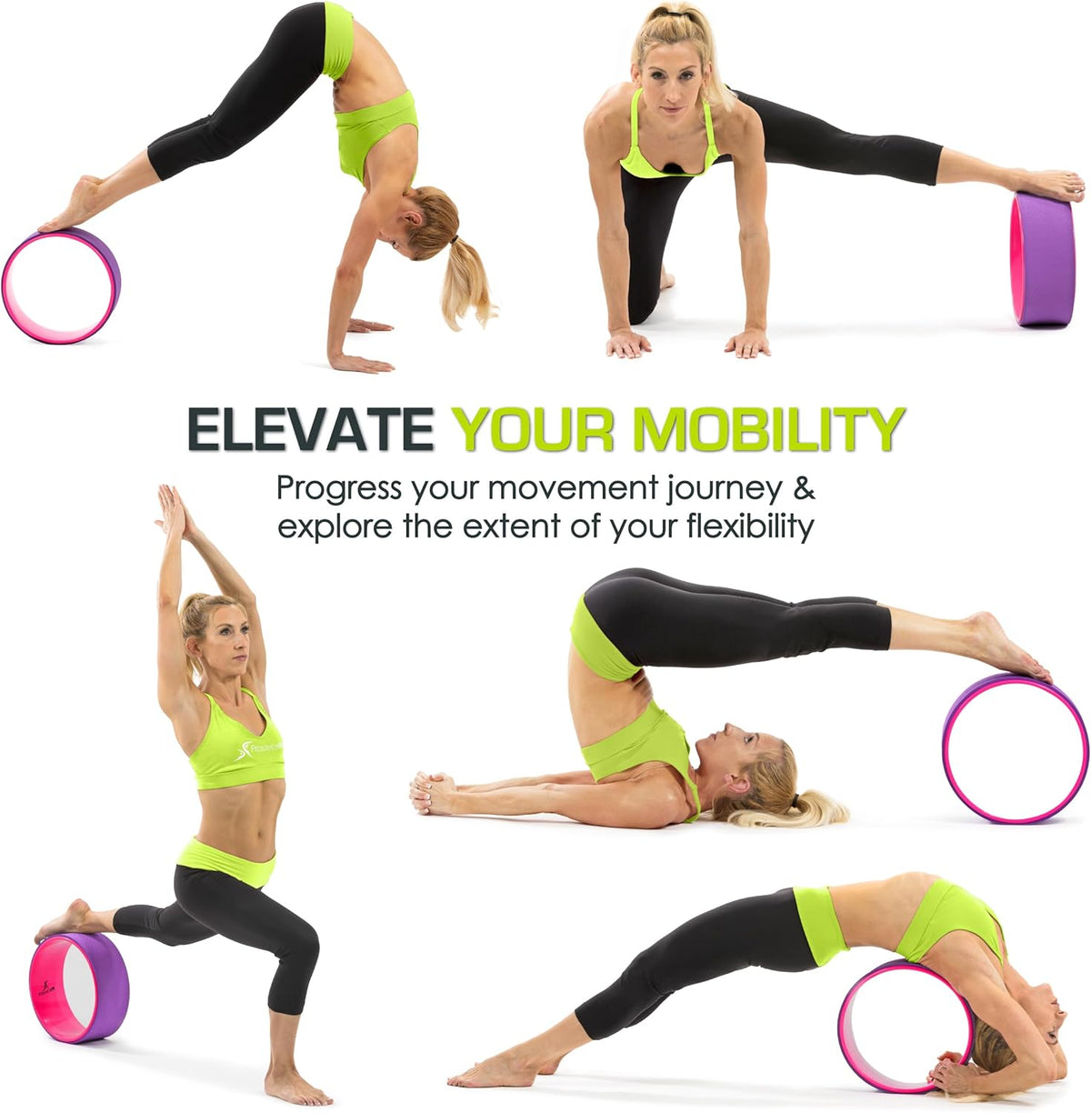 Yoga Wheel Prop 12” for Improving Yoga Poses, Backbends, Flexibility, Balance, Stretching, Relaxation
