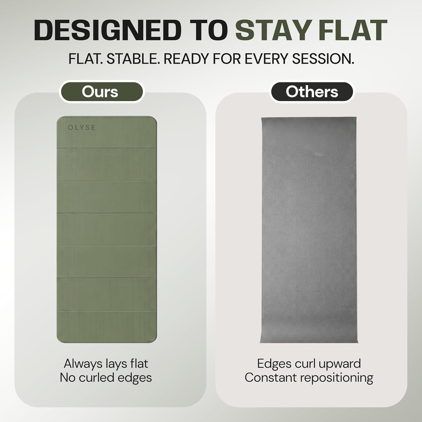 Foldable Yoga Mat, Extra Thick 12mm, 7-Fold, Non-Slip, for Yoga, Pilates, Stretching, HIIT & Home Workout, Green