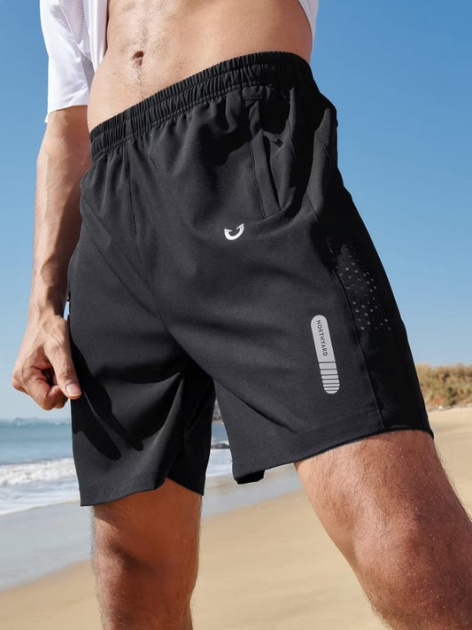 Men's Athletic Running Shorts Gym Workout 7"/9"/5" Quick Dry Lightweight Sports Basketball Tennis 3 Zipper Pockets