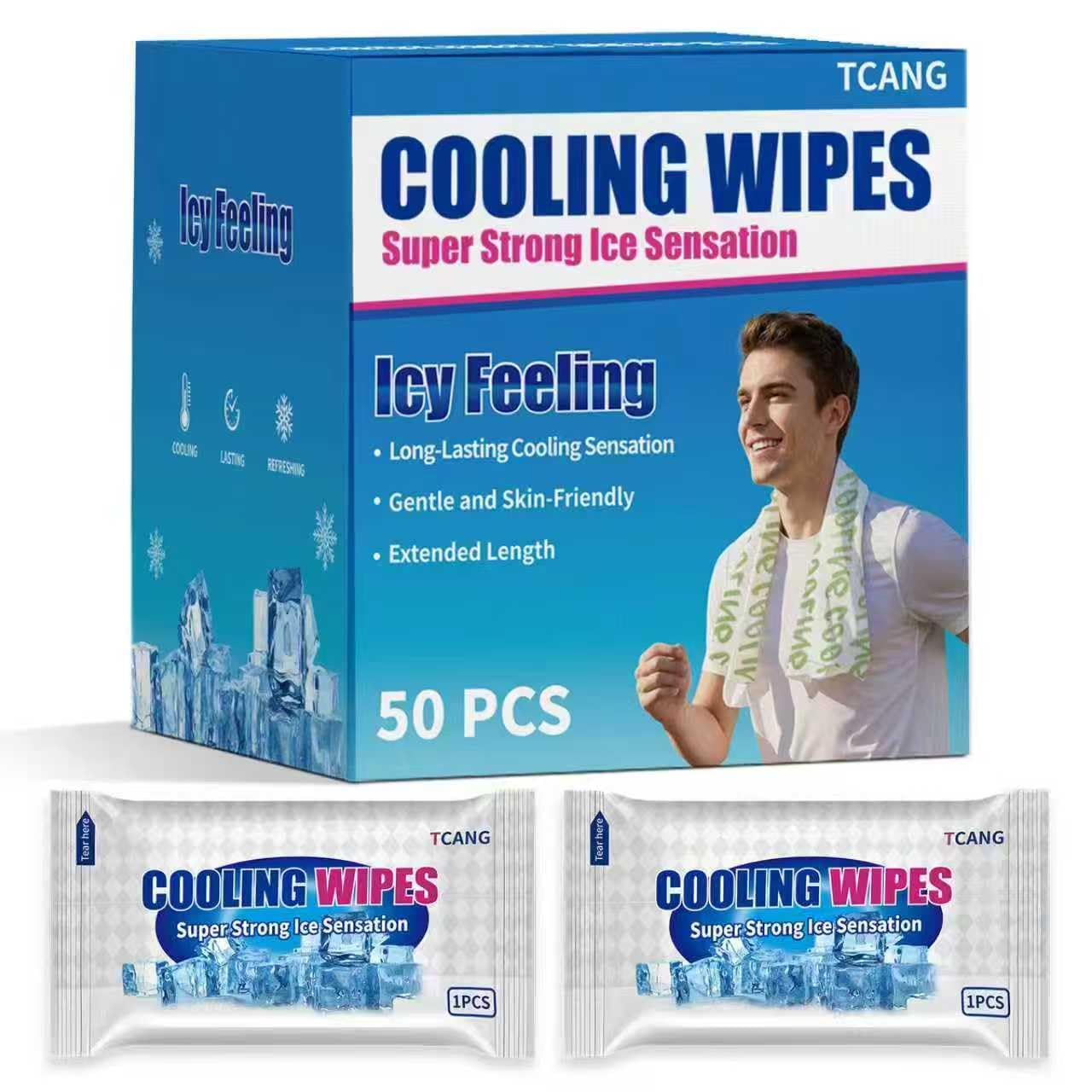 10 Pack Cooling Body Wipes, Alcohol-Free Cooling Towelettes Cooling Towel Alternative for Outdoor Sports, Camping, Hiking, Workout & Hot Weather(Green)