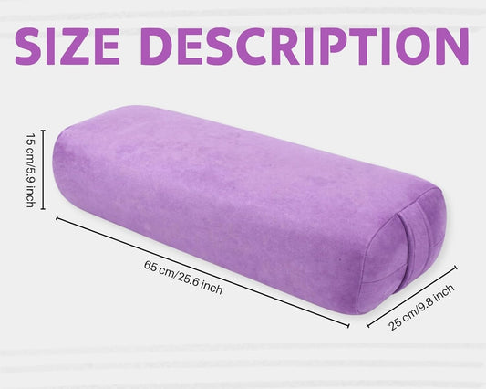 Yoga Bolster Pillow, Rectangle Meditation Cushion for Restorative Yoga Floor Sitting Exercise Pillow with Washable Cover