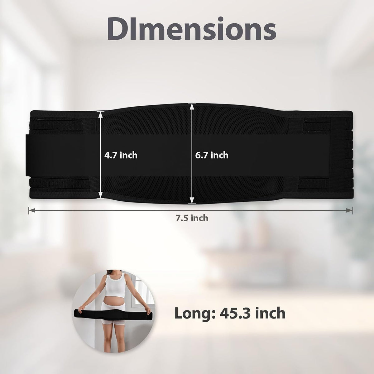 Maternity Belly Band, Pregnancy Support Belt with Extra Adjustable Wrap | Double Support, Soft, Breathable, Comfortable Belly Bands, for Pregnant Women and Pain Relief for Back, Pelvis