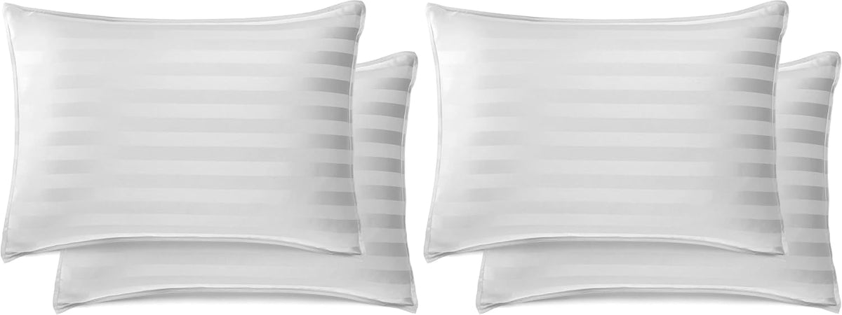 King Pillowcases - Genuine 100% Organic Viscose Derived from Bamboo, Luxuriously Soft & Cooling, Double Stitching, Envelope Closure (2 King Pillowcases, White)