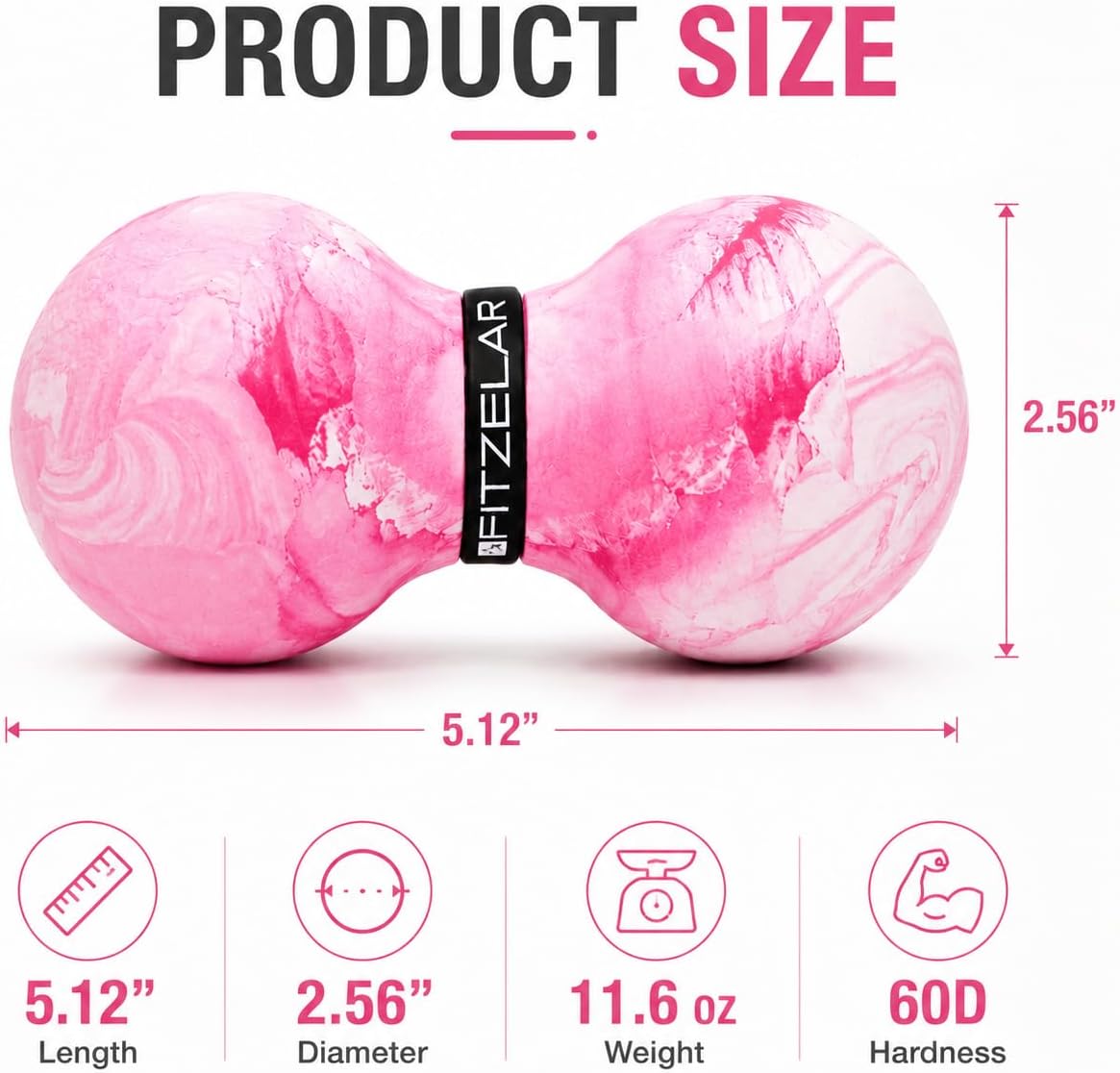 Double Lacrosse Massage Ball for Myofascial Release, Quality Certification, Massage Deep Tissue for Waist Back Feet, Trigger Point Therapy, Muscle Knots, Peanut Massage Ball for Muscle Pain