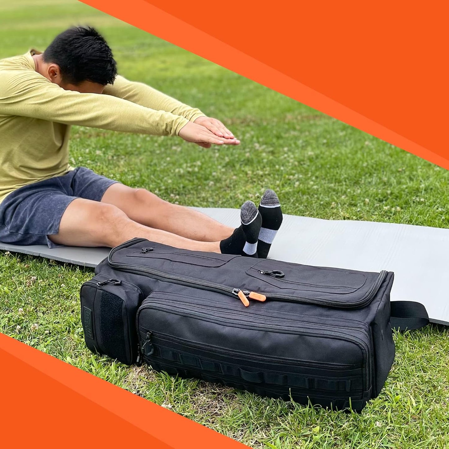Tactical Inspired Yoga Bag for Adult Men. Heavy Duty Yoga Bags and Carriers Fits All Your Stuff. Yoga Mat Bag with Expandable Compartment for 2 Yoga Blocks & Multiple Pockets - Yoga Mat Carrier