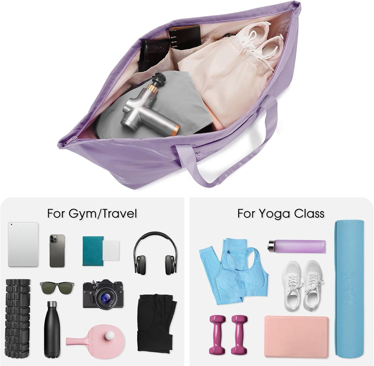 Large Yoga Mat Bag Trolley Sleeve Gym Carrier Shoe Bag Wet Pocket | water-resistant fabric, large capacity,wide full-zip opening,separate shoe bag,2 yoga mat holder straps,multi-pocket storage