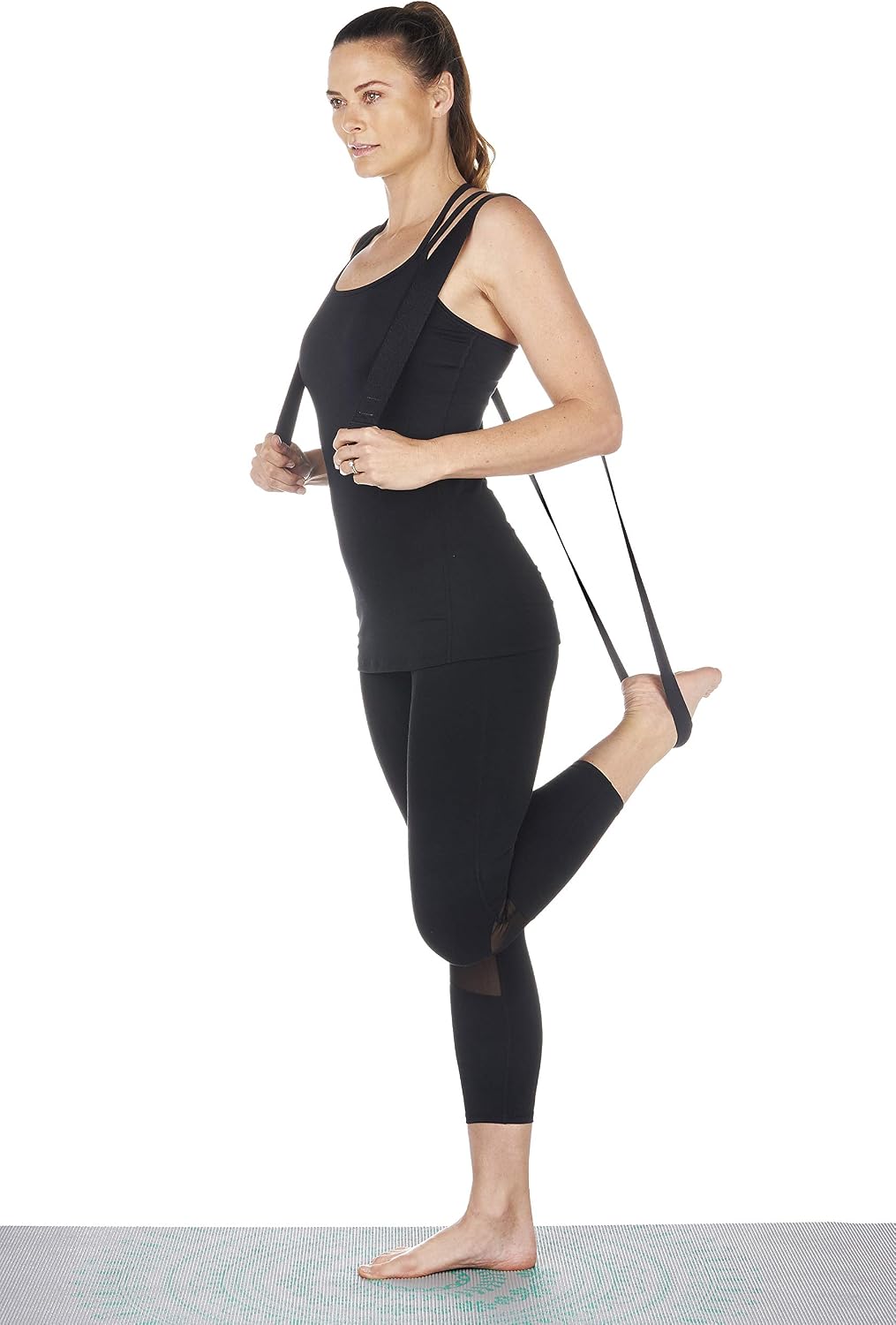 Yoga Strap Premium Athletic Stretch Band with Adjustable Metal D-Ring Buckle Loop | Exercise & Fitness Stretching for Yoga, Pilates, Physical Therapy, Dance, Gym Workouts
