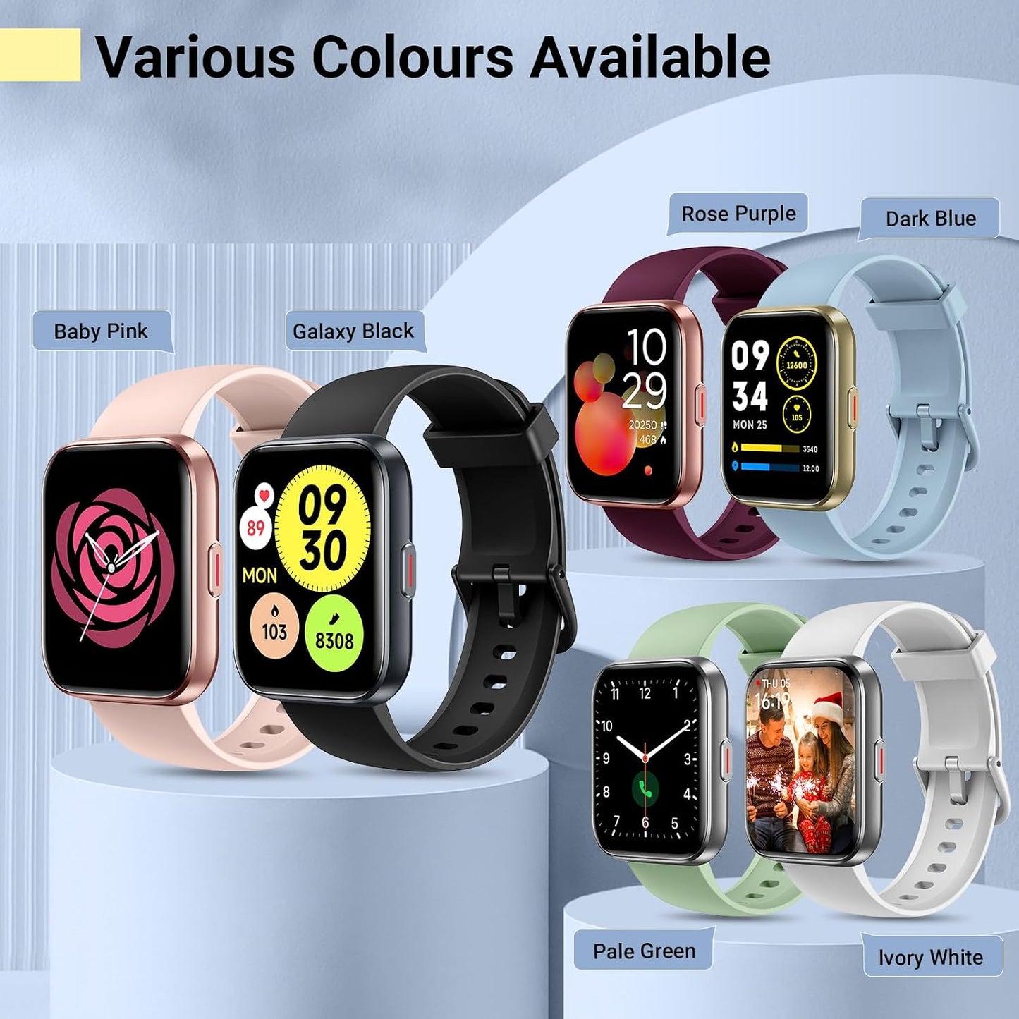 Smartwatch for Women, Compatible with Android & iPhone, 1.8'' Fitness Tracker Watch with Alexa, Call & Notification Alerts, Heart Rate & Sleep Monitor, 120 Sports Modes, Waterproof Watch for Women