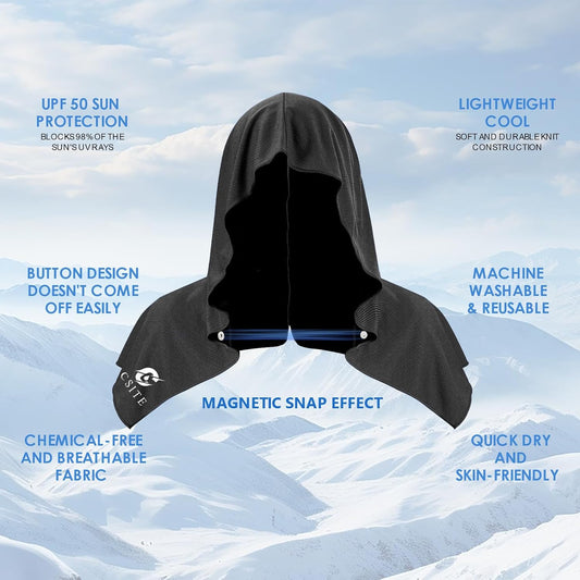 3 Pack Cooling Hoodie Towels for Neck and Face, UPF 50 Sun Protection & Instant Cooling, Ice Towels for Hot Weather, Soft Breathable Towel for Sport, Work Out, Gym, Camping & More Activities