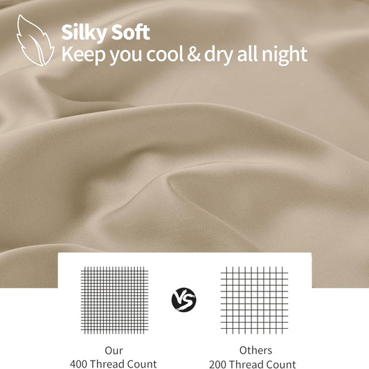 Bamboo Viscose Zipper Pillow Cases King Size Set of 2