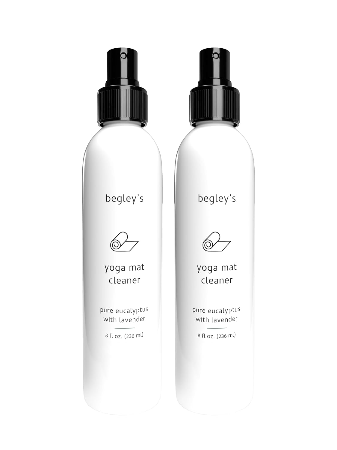Yoga Mat Cleaner and Deodorizer Spray 8oz, with Fragrant Essential Oils, Pure Eucalyptus & Lavender