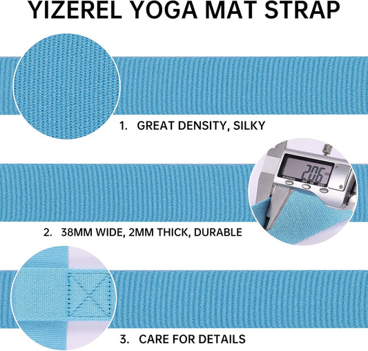 2 Packs Yoga Mat Strap for Carrying, Yoga Mat Carrier, Adjustable Yoga Mat Sling for Yoga Mat Exercise Mat
