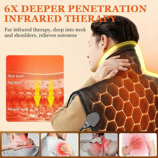 Far Infrared Heating pad for Neck and Shoulders, 30s Fast Heating