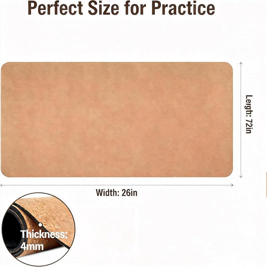 Cork Yoga Mat 4mm Thick Cushioning High Density Natural Rubber Pilates Exercise Pad with Carrying Strap 72 x 26 Inch for Home Gym