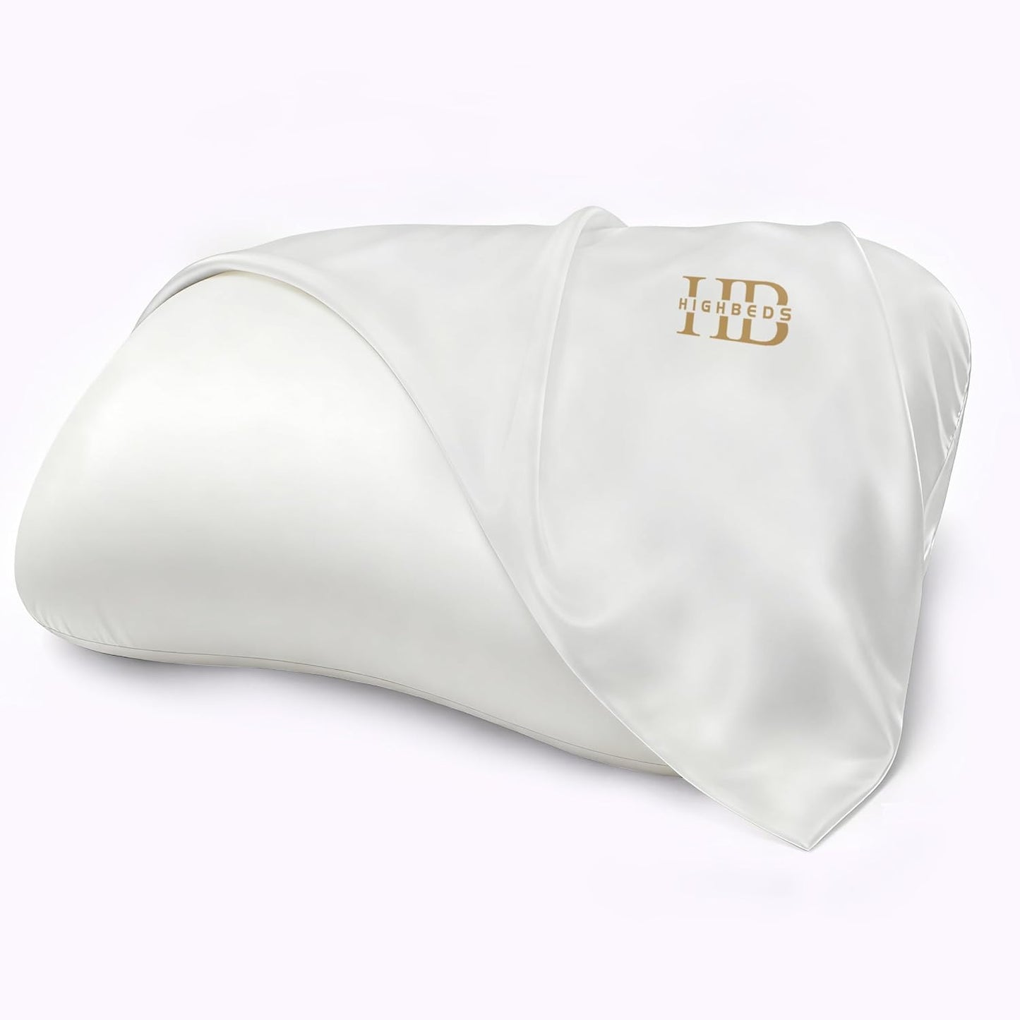 Cervical Neck Pillow - Side Sleeper Pillow for Neck Pain Relief, Soft Ergonomic Memory Foam Pillows Ice Silk Zipperless Pillowcase, Eco-Friendly and Durable Material (White)