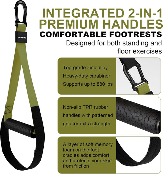 Home Resistance Training Kit | Full-Body Workout with Suspension Trainer Straps, Door Anchor, Handles, and Carrying Bag | Complete Home Gym Equipment