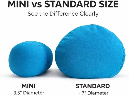 Mini Microbead Pillow – 3.5"x8" Small Neck Pillow for Travel, Airplane, Car – Squishy Support for Neck, Back, Legs, Knees, Arms – Ideal for Surgery Recovery – Purple