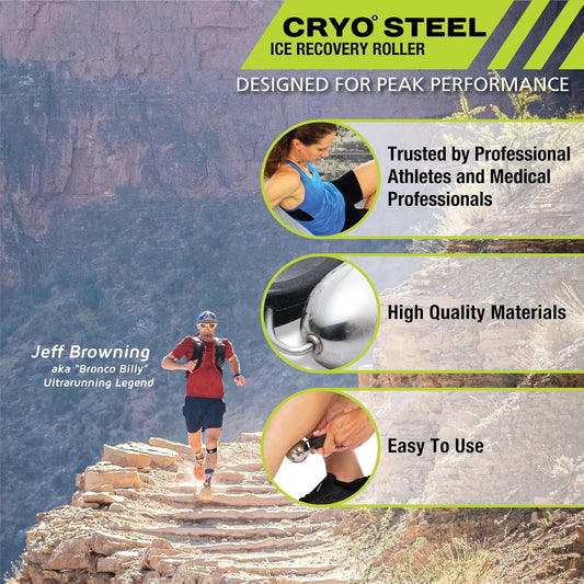 Rollers, RM Extreme, RM Extreme Mini Roller, Cryosteel Ice Roller, Portable Roller, Deep Tissue Massage, Muscle Relief, Hamstring, Quadriceps, Multi-Directional, Enhance Performance