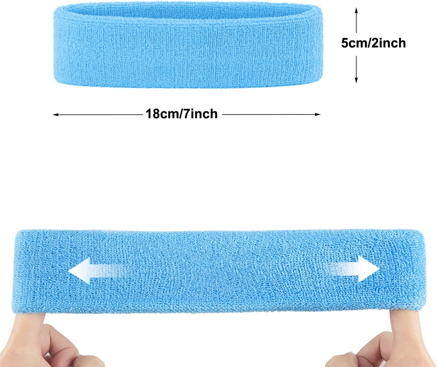 6pcs 80s Headbands for Women, Terry Cloth Sports Headband Neon Sweatbands 80s 90s Party Costume Accessories for Retro Party Decorations Gym Yoga Tennis Running Fitness