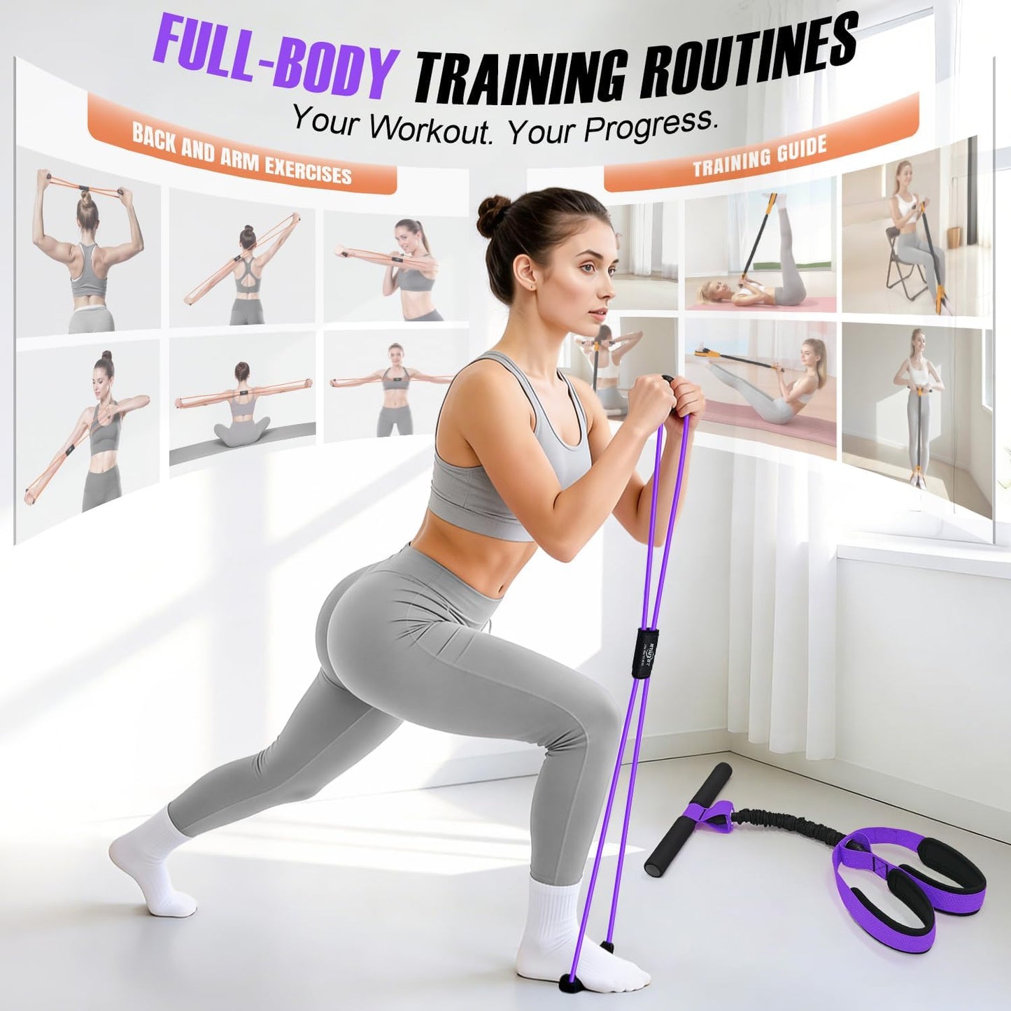 Pedal Resistance Band with Handle, Upgraded Durable Thickened Latex Tubes and Soft Foam Fabric Foot Pedal, Sit Up Exercise Equipment for Abdomen, Waist, Arm, Core/ABS, Leg, Physical Therapy