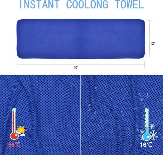 6 Pack Cooling Towel for Neck and face(40"x12"), Cooling Neck Wraps, Cooling Rags, Soft Breathable Towels for Yoga, Sport, Running, Workout, Gym, Camping, Fitness, Workout & More
