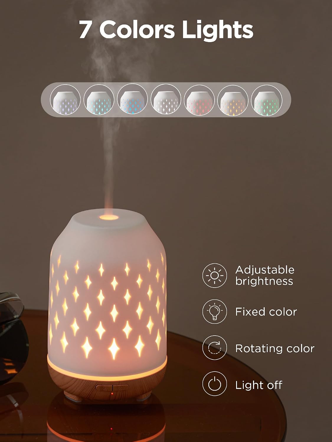 150ml Ceramic Essential Oil Diffusers for Home Humifidier, White