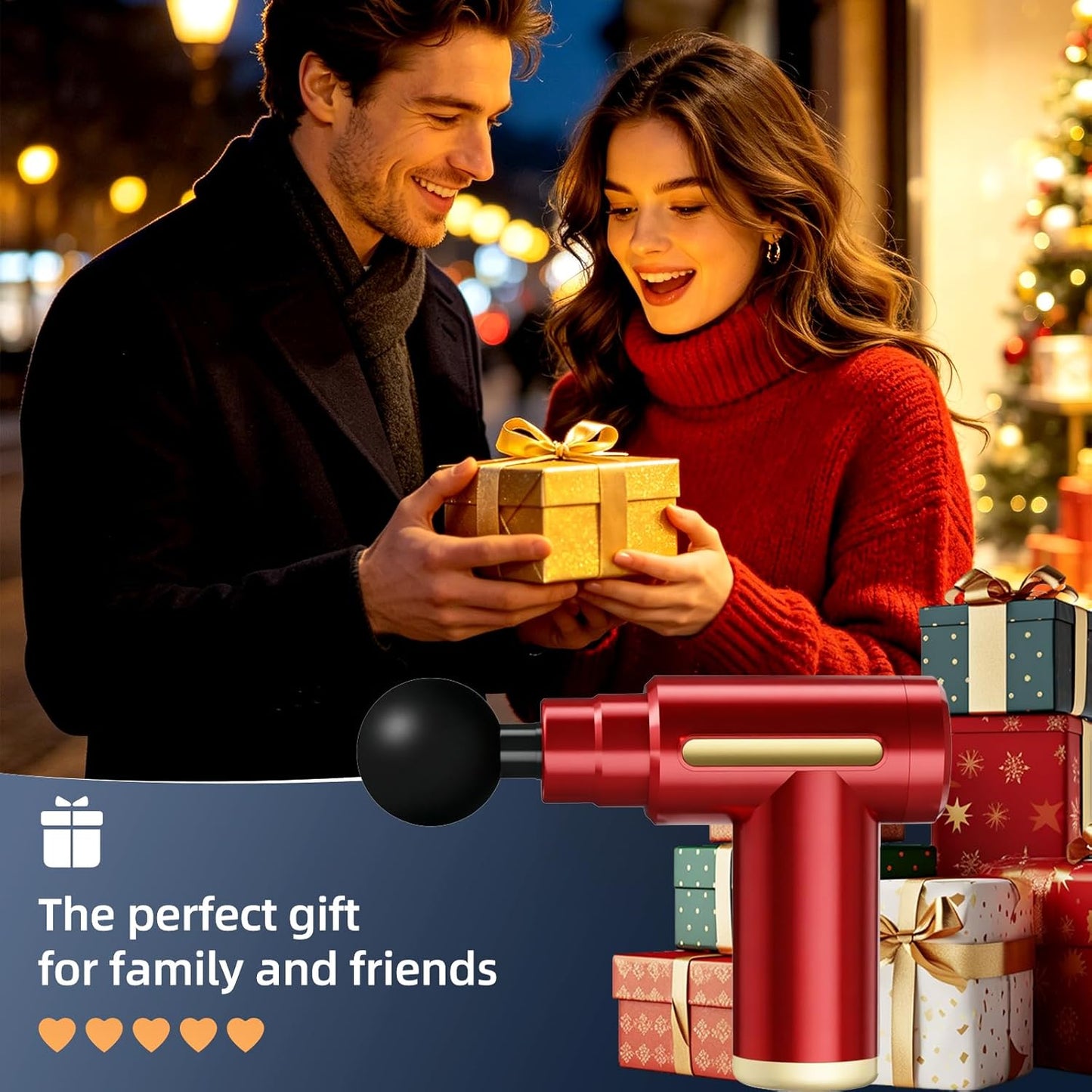 Massage Gun, Electric Massager, Suitable for Whole Body to Relieve Fatigue, Replaceable Massage Head Impact Massager, The Best Choice for Gift Giving (Black-720)