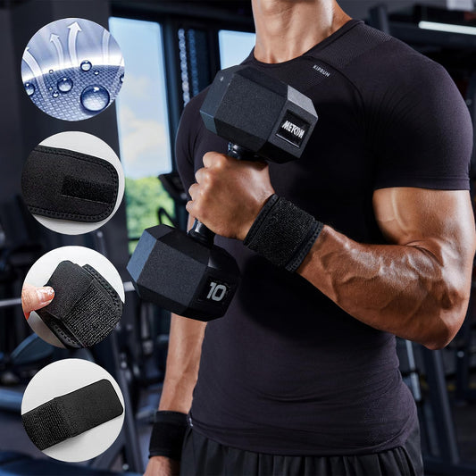 2 Pack Wrist Brace Adjustable Wrist Support Wrist Straps for Fitness Weightlifting, Tendonitis, Carpal Tunnel Arthritis, Wrist Wraps Wrist Pain Relief Highly Elastic (Black)
