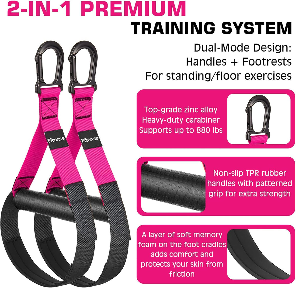 Home Resistance Training Kit, Suspension Trainer Straps with Adjustable Extension, Door Anchor, and Carry Bag – Strength Training Equipment for Full Body Bodyweight Workouts at Home or Outdoors