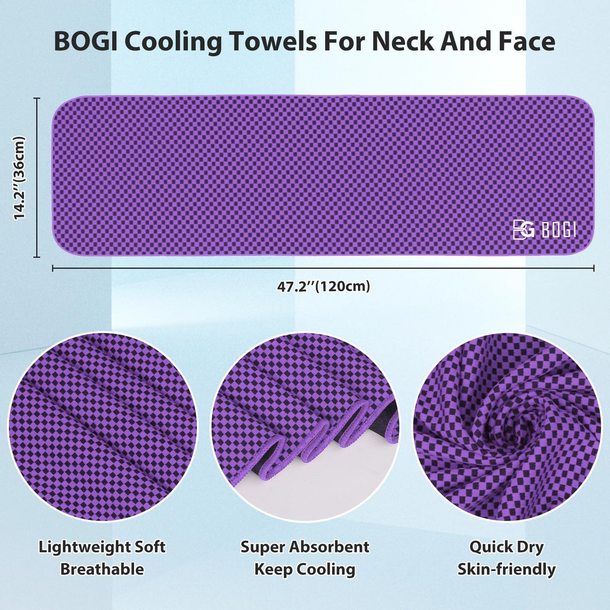 Cooling Towels for Neck and Face, Soft Breathable Cool Towel for Instant Cooling Stay Cool for Yoga, Sport, Gym, Camping, Running & More Activities