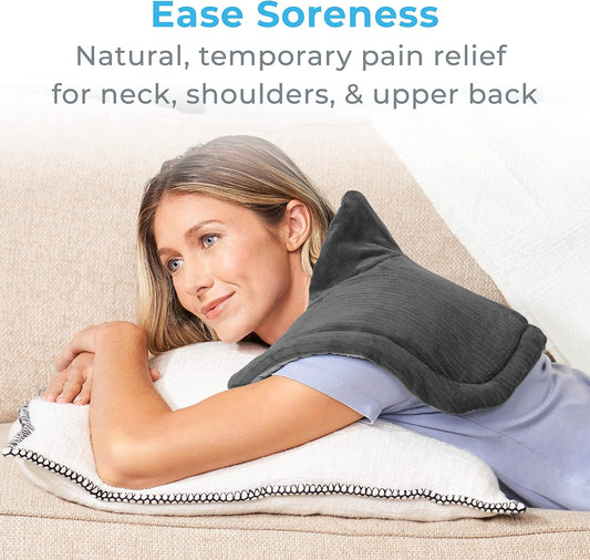 PureRelief Neck & Shoulder Heating Pad - 4 Heat Settings, Auto Shut-Off, Universal Fit, Magnet Closure, Soft Micromink, Storage Bag, 5-Year Warranty, Machine Wash (Turquoise Blue)