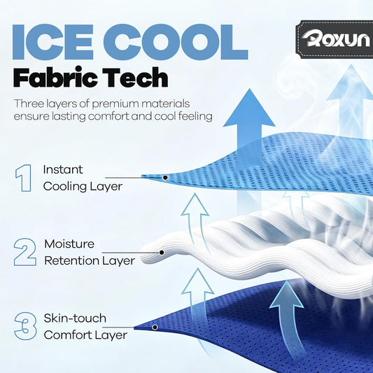 Cooling Towels, 4 Pack (40''x12'') Chilly Ice Rags for Neck and Face