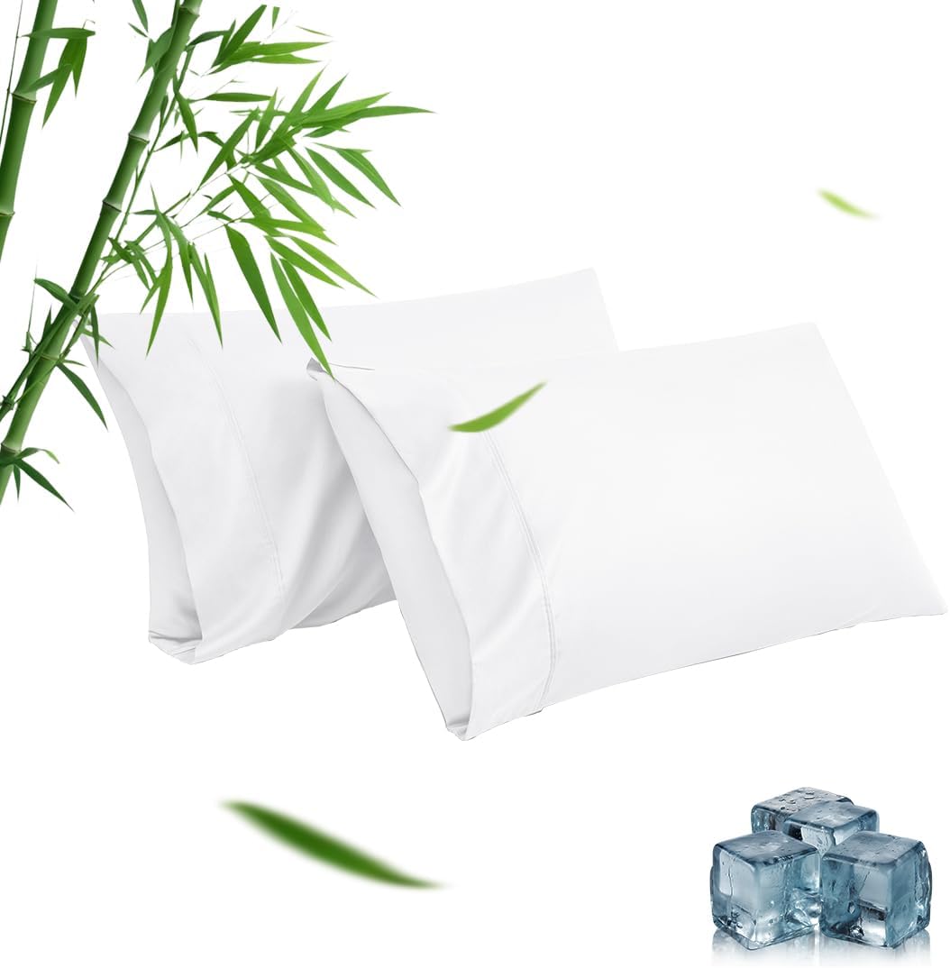 Body Pillowcase, Cooling Viscose from Bamboo Pillow Cover with Zipper Closure, Soft Moisture-Wicking for Hot Sleepers, Hair and Skin-Friendly, Gray, 1 Pack