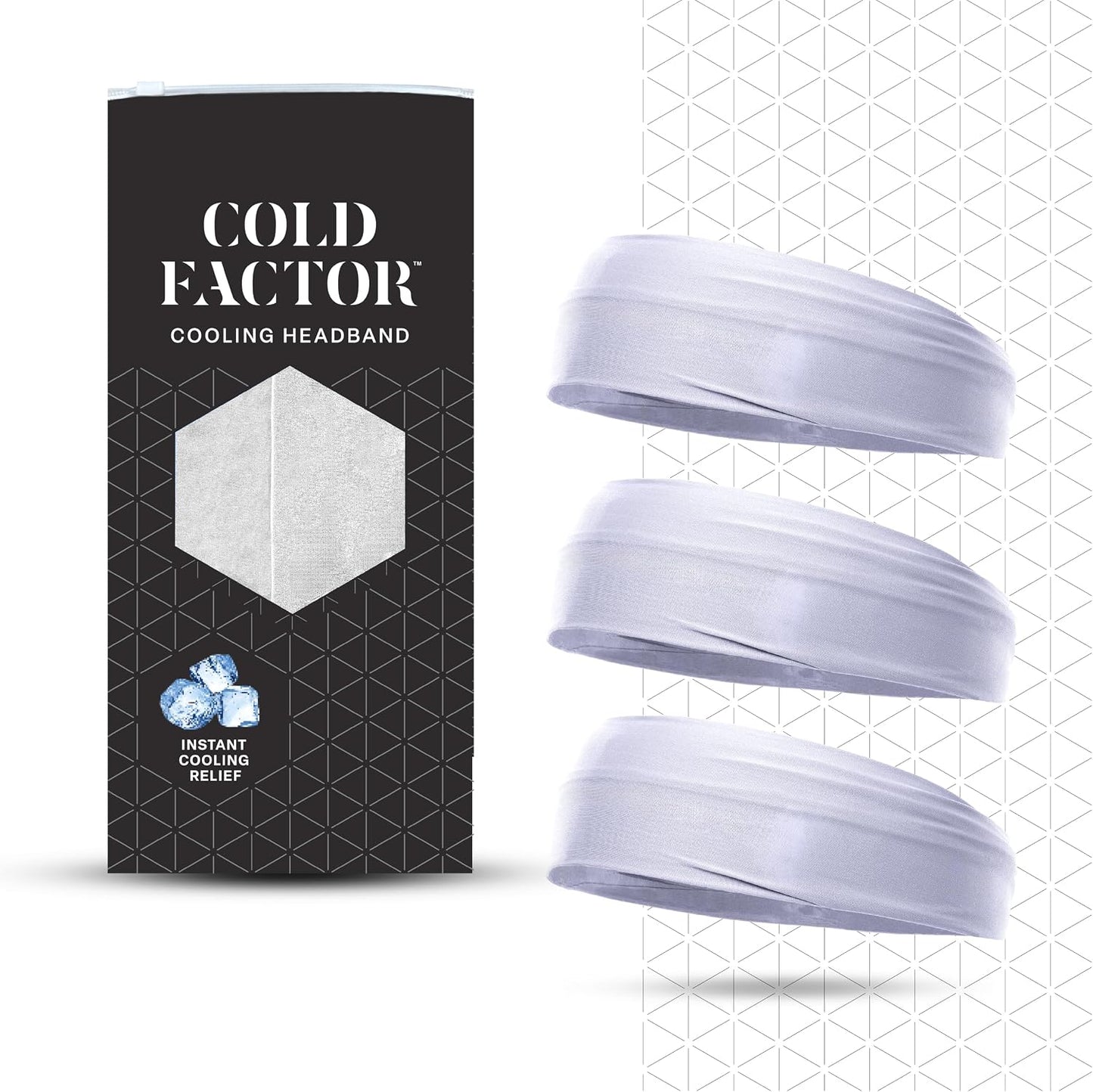 COLD FACTOR Cooling Headband for Women and Men – UPF 50+ Advanced Evaporative Comfort, Instant Cooling Sweatband for Outdoor Sports, Fitness, Yoga, Hiking, Running, and Workout