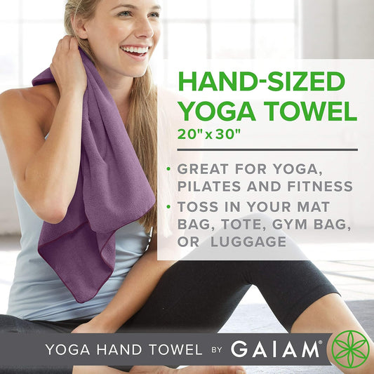 Yoga Hand Towel (30" W x 20" L), Quick Dry & Lightweight Sports Towel, Soft Microfiber Fabric, Designed for Hot Yoga, Pilates, Sports, Workout & More