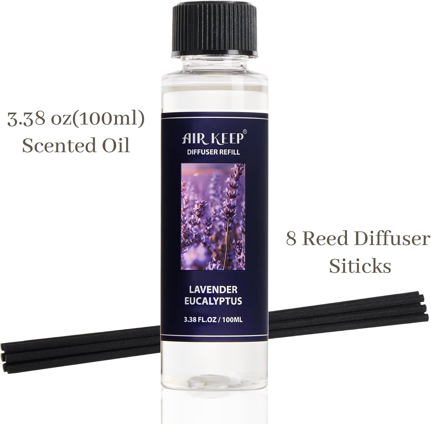 Reed Diffuser Set,3.38 fl oz (100 ml) - Clean Linen Oil Diffusers with 8 Reed Sticks,Home Fragrance Reed Diffuser for Bathroom Shelf Decor