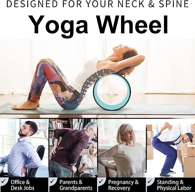 Yoga Wheel Set of 2, Upgraded 10MM Back Wheels for Pain Relief & Stretching