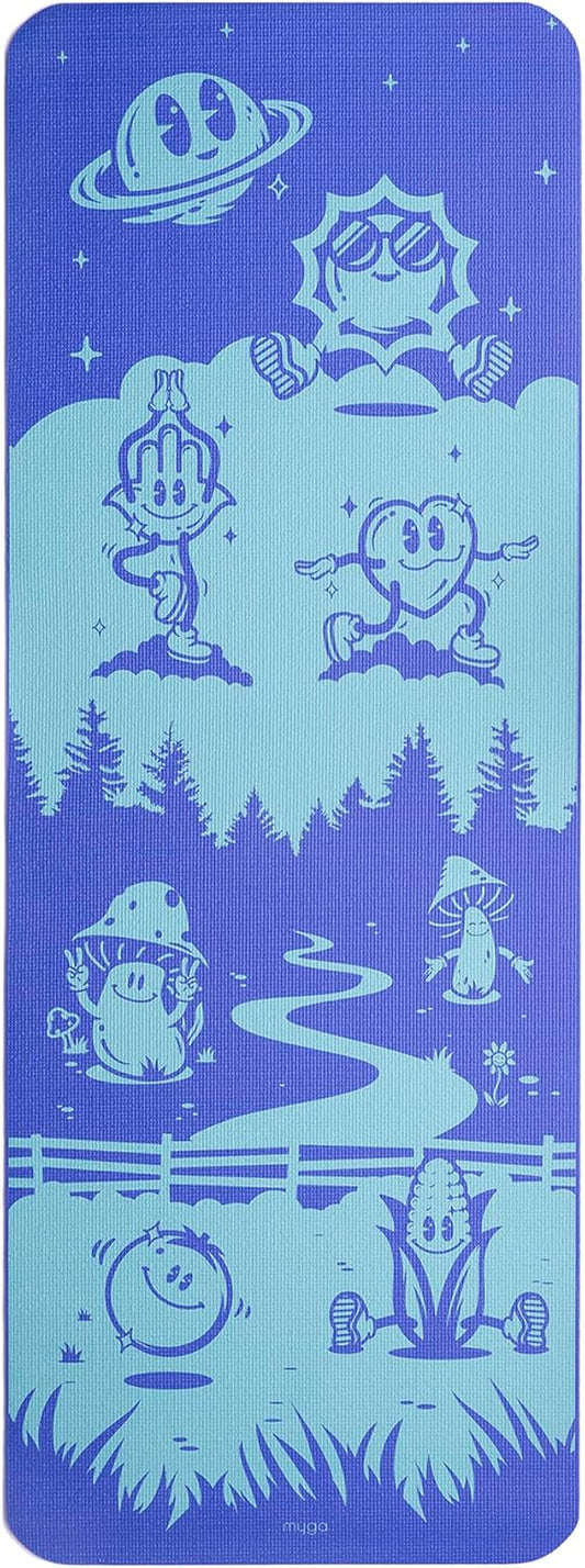 Silk Print Kids Yoga Mat,Non-Slip Yoga Mat for Childrens Exercise, Fitness, Yoga and Mindfulness Lightweight, Easy Clean Play Mat for Girls and Boys