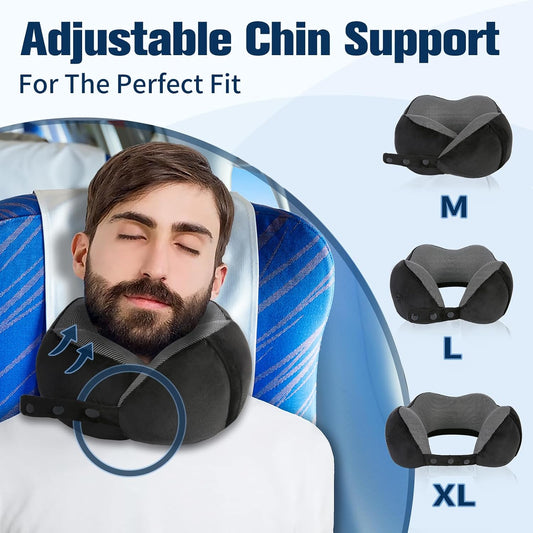 Neck Pillow for Traveling, Travel Pillows for Airplanes Black