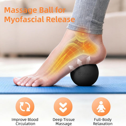 Massage Lacrosse Balls for Myofascial Release, Trigger Point Therapy and Yoga Therapy, Foot Massage Ball to Relieve Plantar Fasciitis Blue