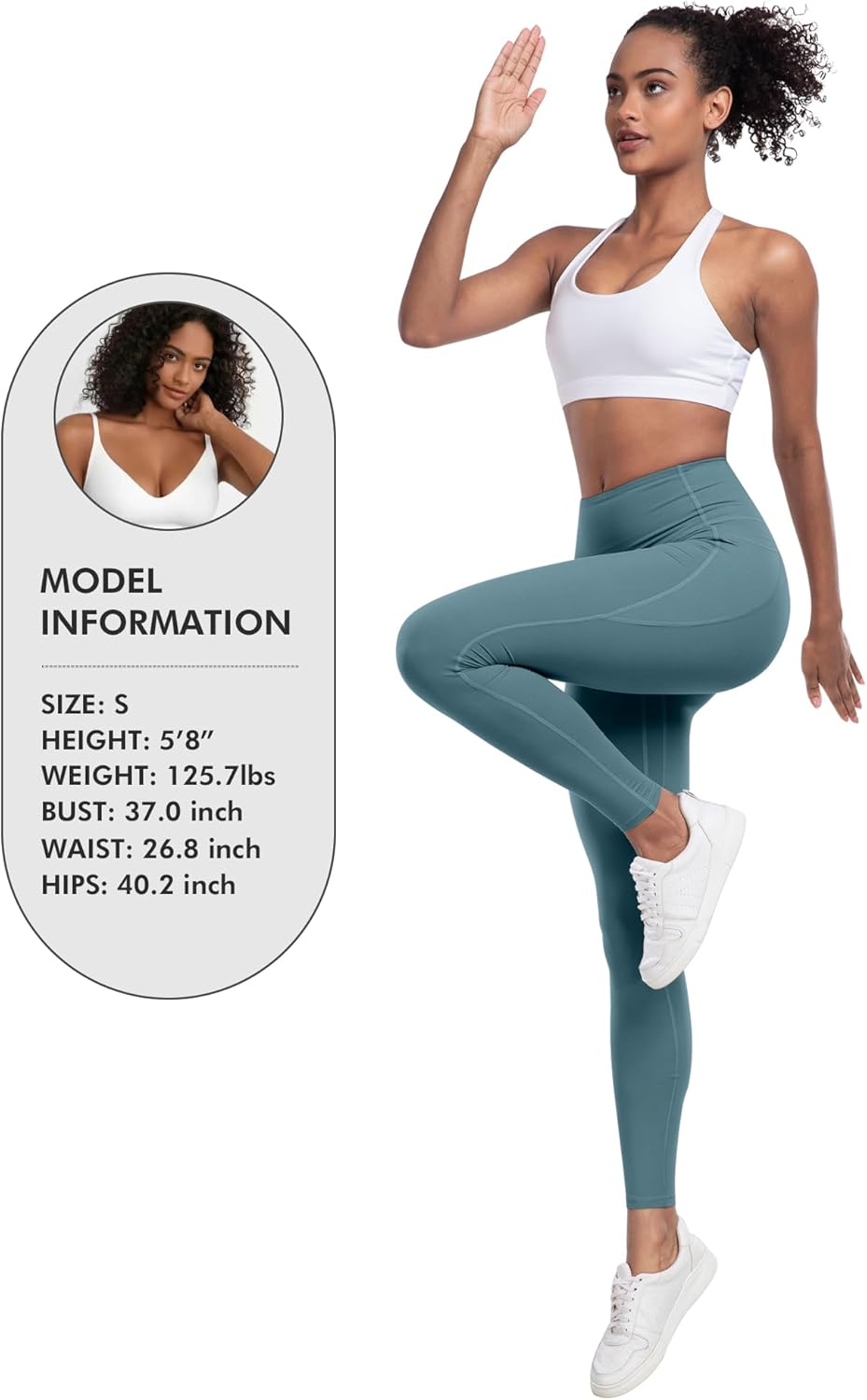 Leggings with Pockets for Women, 6 Packs Soft High Waisted Tummy Control Workout Yoga Pants