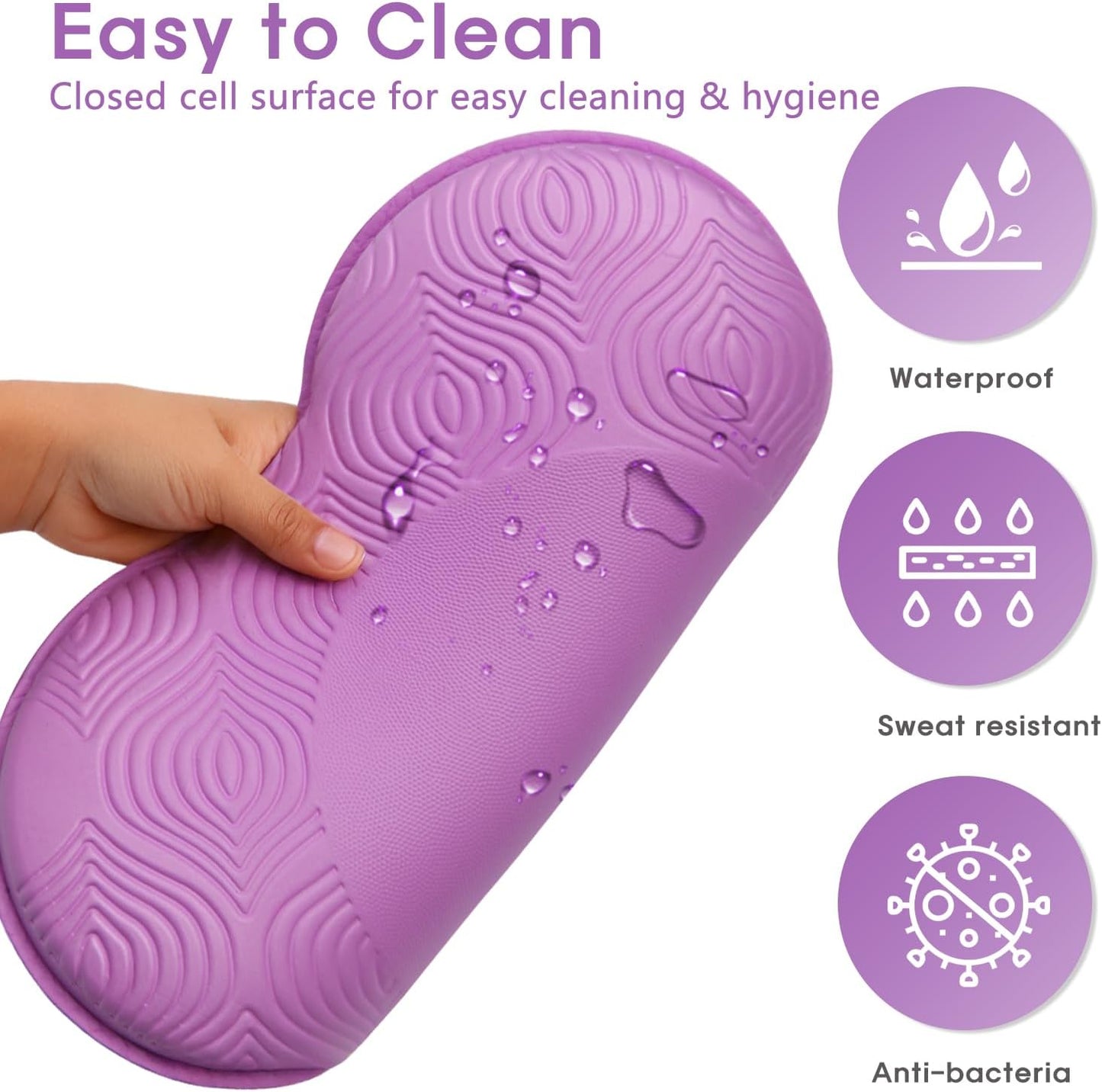 2 Pack Yoga Knee Pads Mat Set - Extra Thick Foam Kneeling Pad Cushion for Knees, Elbows, Wrists, Head - Yoga Essentials for Women Men, Non-Slip Pilates, Meditation, Floor Workouts