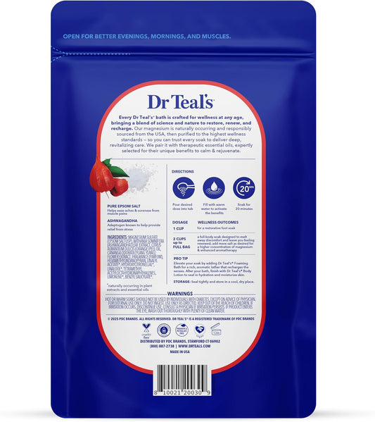 Epsom Salt Magnesium Soak, Ashwagandha & Essential Oils, 3 lbs (Pack of 4)